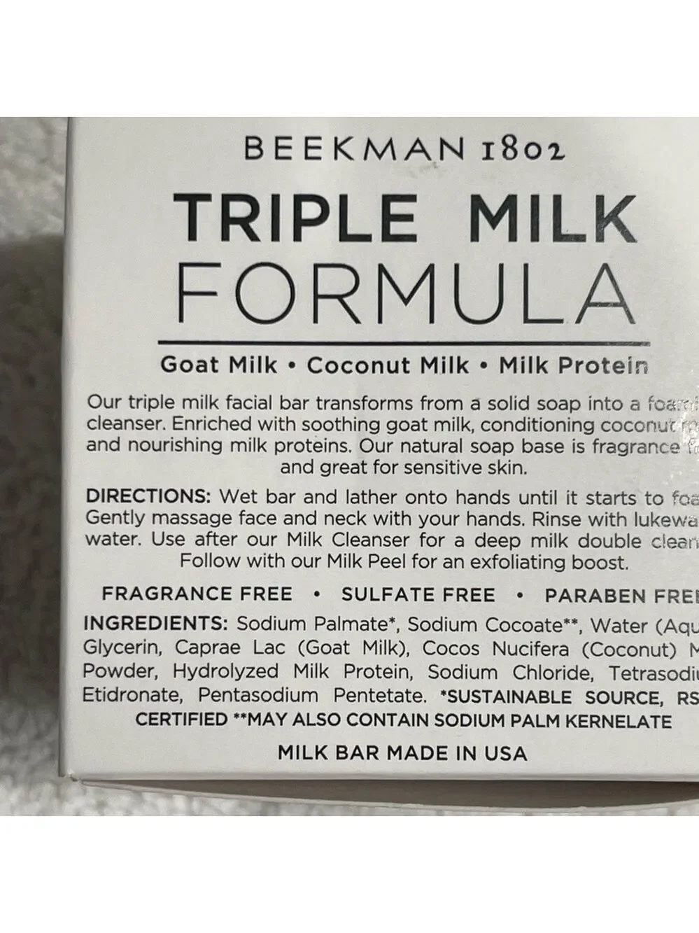 NIB Beekman 1802 Gift Set 6 PC Pure Goat Milk Body Cream Soap Bars Facial Bars